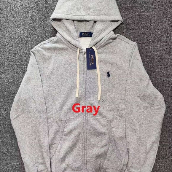 Polo Ralph Lauren, Medium, Men's Fleece Full-Zip Hoodie Heather Gray (M) - Picture 1 of 11